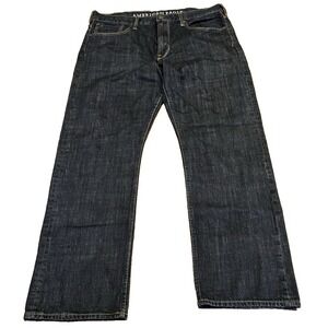 American Eagle Men's Jeans 38x32 (38x30 fit) Relaxed Fit Dark Wash Cotton Denim